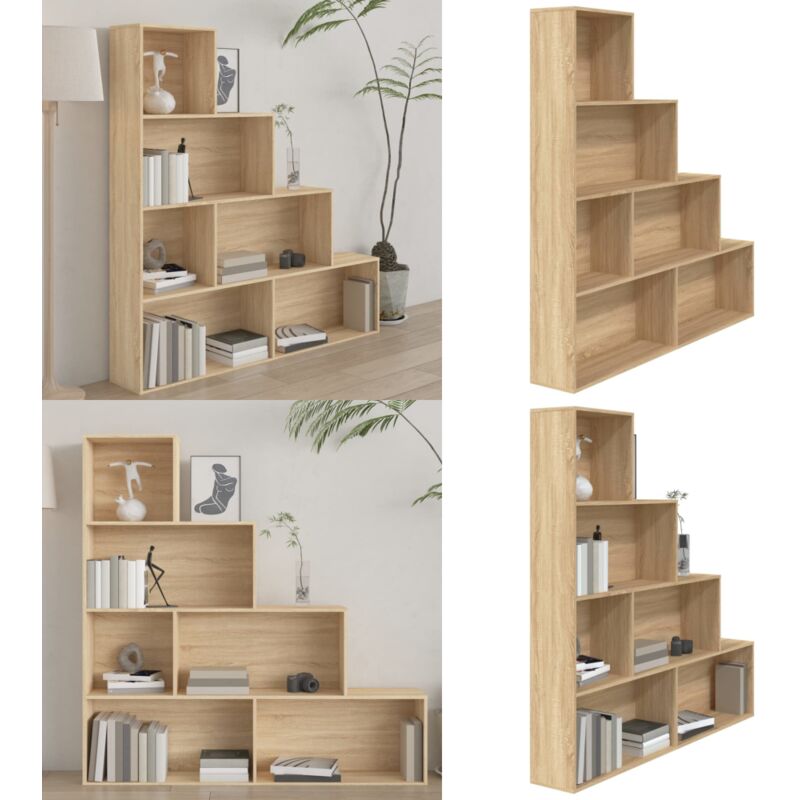 Vidaxl - Bücherregal/Raumteiler Sonoma-Eiche 155x24x160 cm Holzwerkstoff - Bücherregal - Regal - Holzregal - Raumteiler - Eiche Möbel - Home & Living