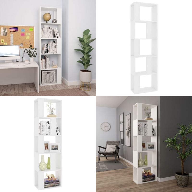 Vidaxl - Bücherregal/Raumteiler Weiß 45x24x159 cm Holzwerkstoff - Bücherregal - Regal - Holzmöbel - Weißes Möbelstück - Aufbewahrungssystem - Home &