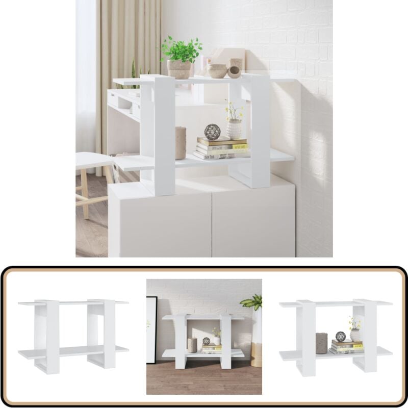 Bücherregal/Raumteiler Weiß 80x30x51 cm - Bucherregal - Holzregal - Raumteiler - Weißes Regal - Wohnzimmerdeko