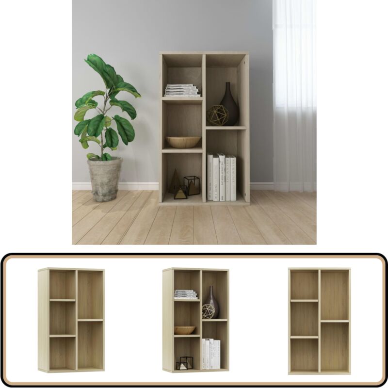 Bücherregal/Sideboard Sonoma Eiche 50x25x80 cm Holzwerkstoff - Bücherregal - Sideboard - Holzwerkstoff - Sonoma-Eiche - Möbel