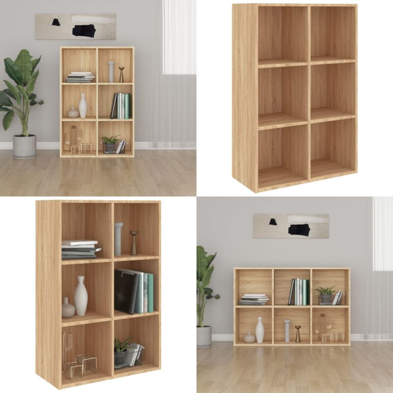 Vidaxl - Bücherregal/Sideboard Sonoma-Eiche 66x30x98 cm Holzwerkstoff - Bücherregal - Sideboard - Eichefarbenes Möbel - Holzwerkstoffeinrichtung