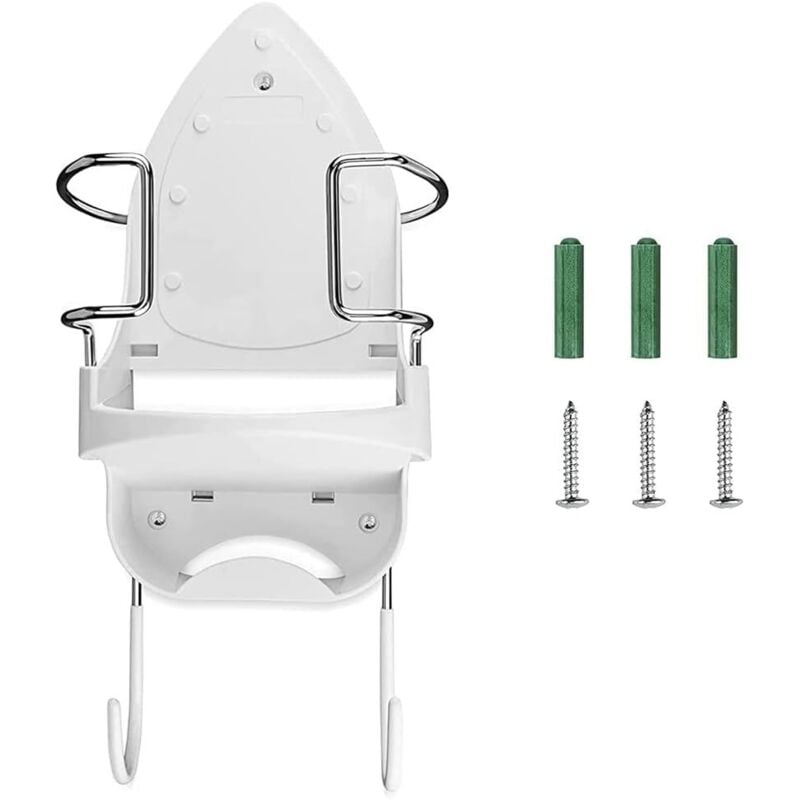 Bügeleisenständer, Bügeleisenhalter, Aufbewahrungsregal für Bügeleisen und Bügelbrett mit abnehmbaren Haken – 2