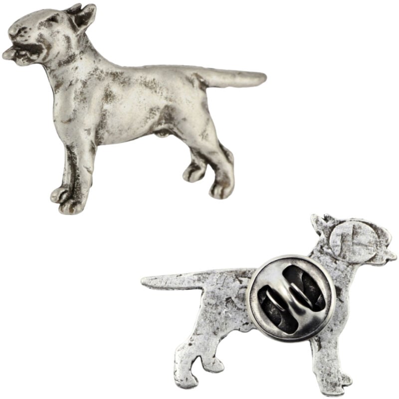 Bull Terrier, Bull Terrier I - versilberte Hundebrosche, elegante Anstecknadel, Jackenrevers-Dekor von Art-Dog