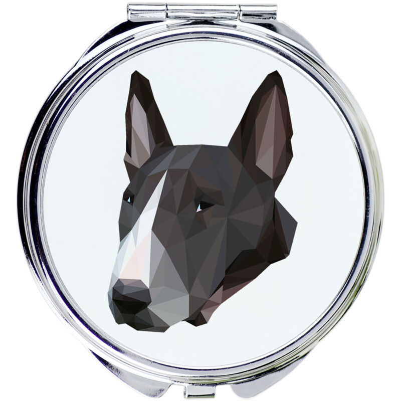 Bull Terrier, Bull Terrier - Spiegel mit Foto und geometrischer Aufschrift von Art-Dog