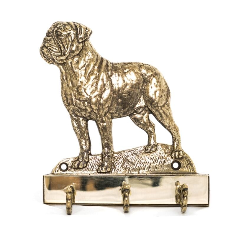 Bullmastiff, Bulmastiff - ein Schlüsselanhänger mit Hund, ein Messinghalter für Hundezubehör, eine elegante Dekoration für den Flur von Art-Dog