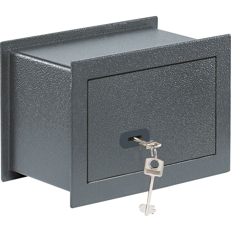Burg Wachter - Burgwächter Wand Tresor mit Schlüssel - Einbautresor Pure Safe psw 110 k - Mini Tresor für Wandbefestigung, Stahl anthrazit