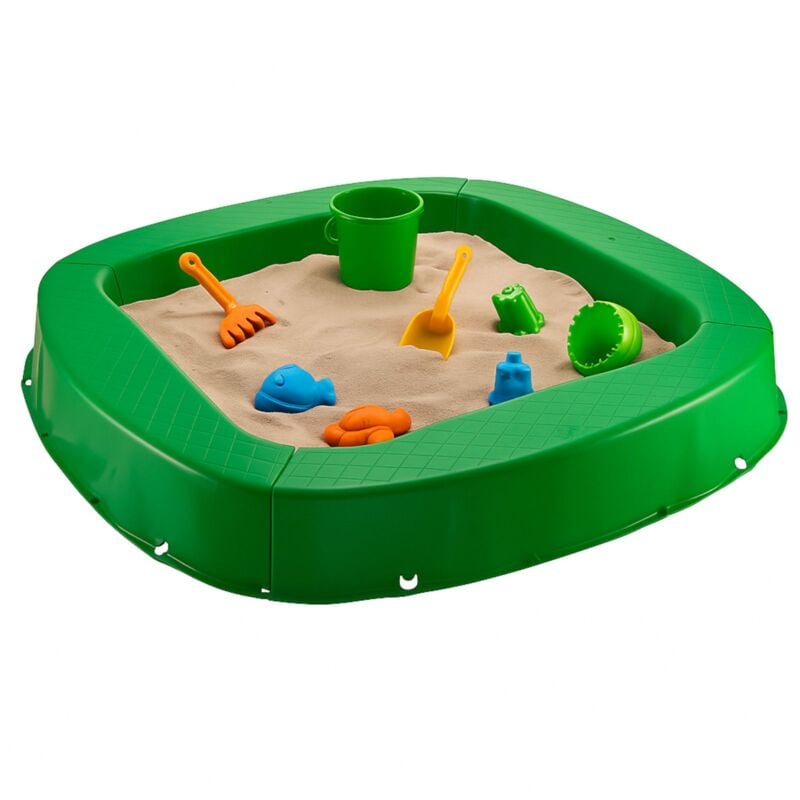 Buri - Premium Sandkasten aus Kunststoff in verschiedenen Farben 150 x 150 x 20 cm - grün