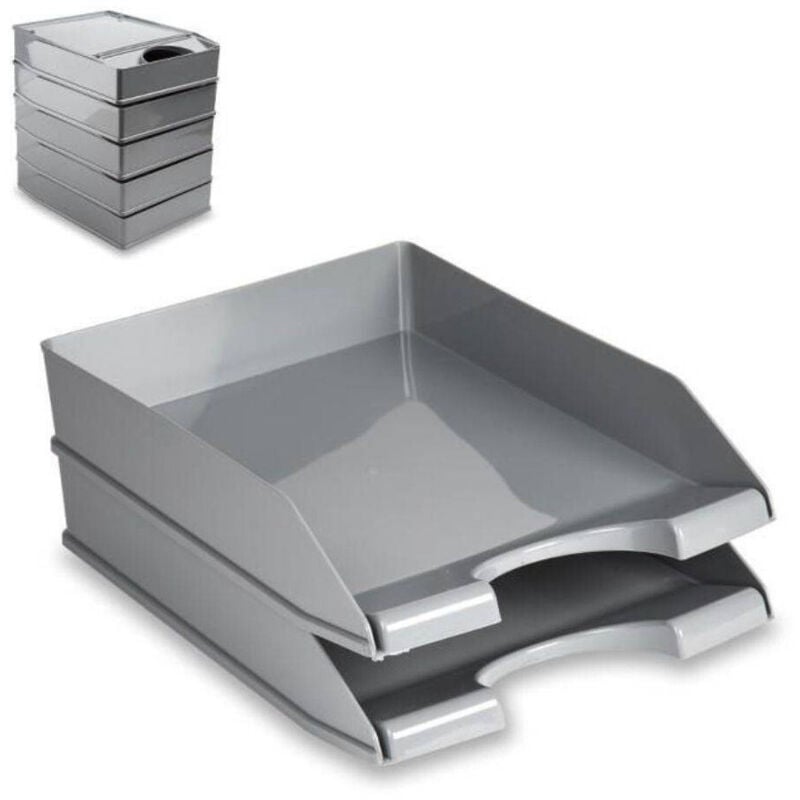 Trade Shop Traesio - Trade Shop - Büro-Dokumentenablage, Farbe Grau, Büro-Organizer, Regal -