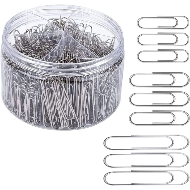 Büroklammern, Büro-Büroklammern, Desktop-Büroklammern, zum Lesen, Schmuckarrangieren, Basteln (Silber)