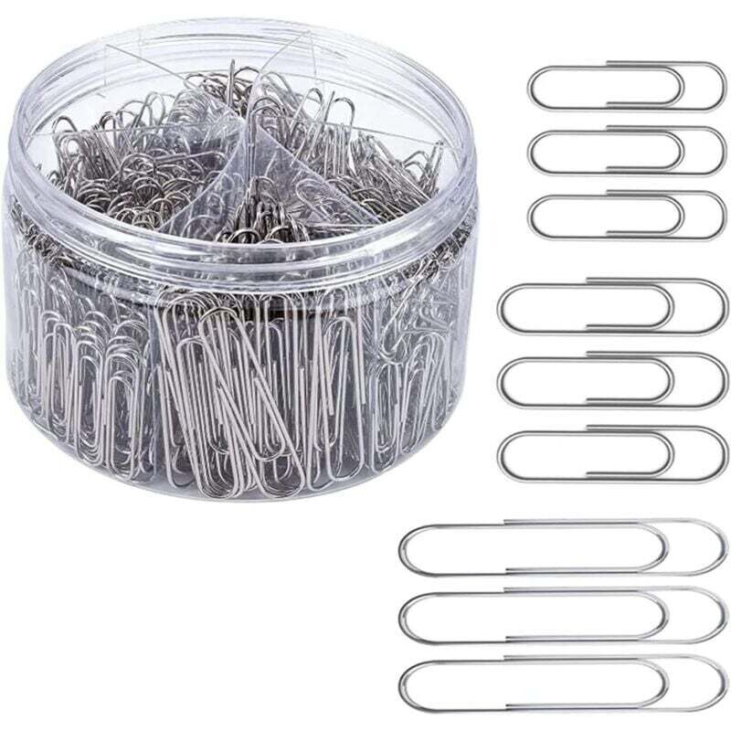 Büroklammern, Büro-Büroklammern, Desktop-Büroklammern, zum Lesen, Schmuckarrangieren, Basteln (Silber)