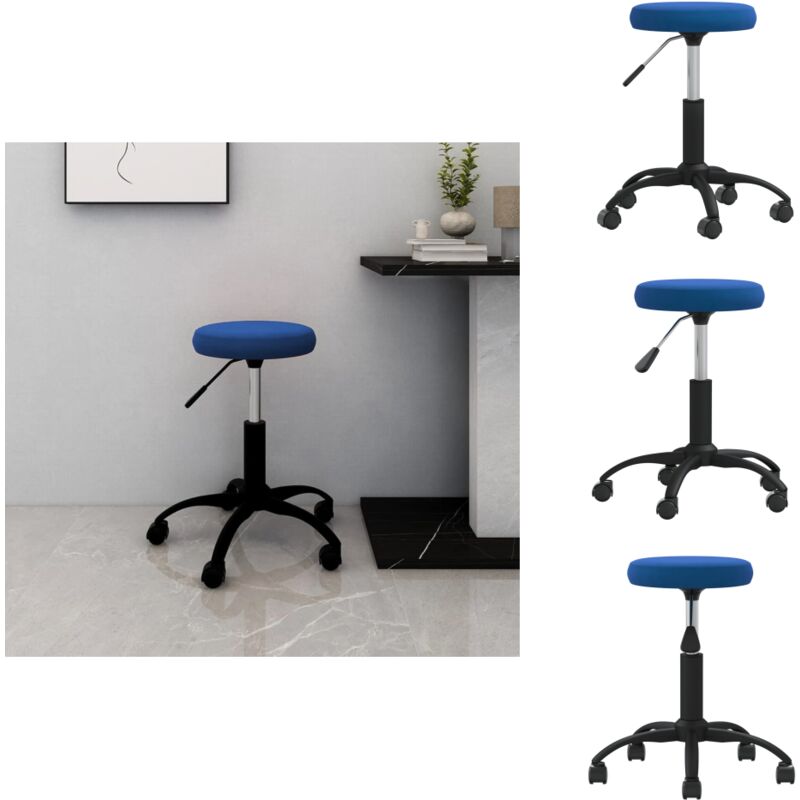 Bürostuhl Drehbar Blau Samt - Bürostuhl - Bürostühle - Stuhl - Stühle