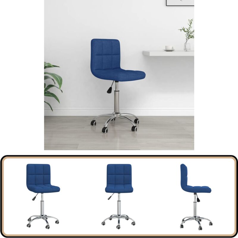 Bürostuhl Drehbar Blau Stoff - Drehstuhl - Bürostuhl - Schreibtischstuhl - Ergonomischer Stuhl - Gamingstuhl