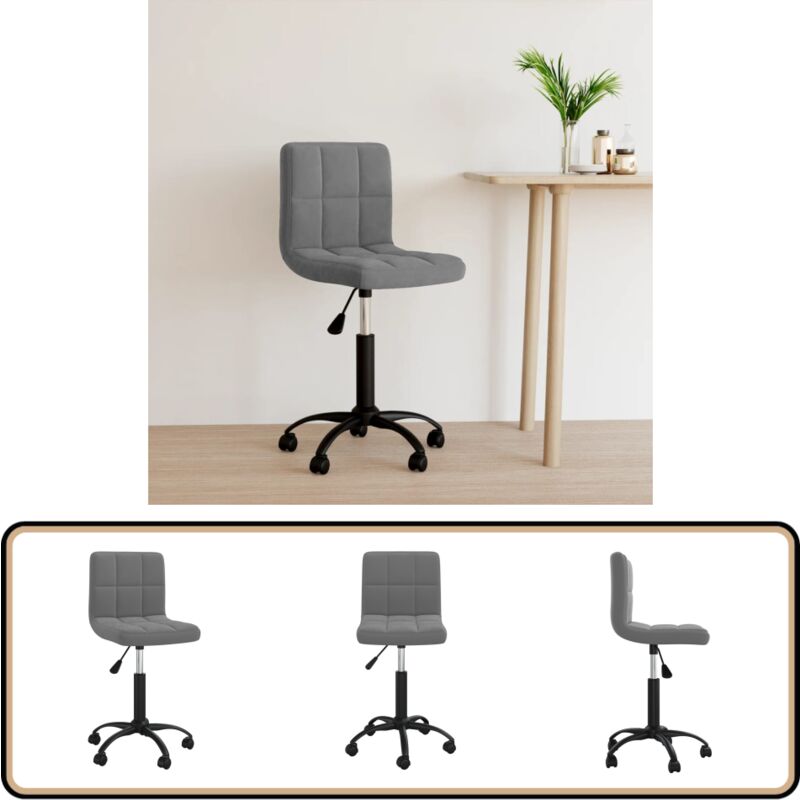 Vidaxl - Bürostuhl Drehbar Dunkelgrau Samt - Drehstuhl - Bürostuhl - Schreibtischstuhl - Samtsessel - Ergonomischer Stuhl