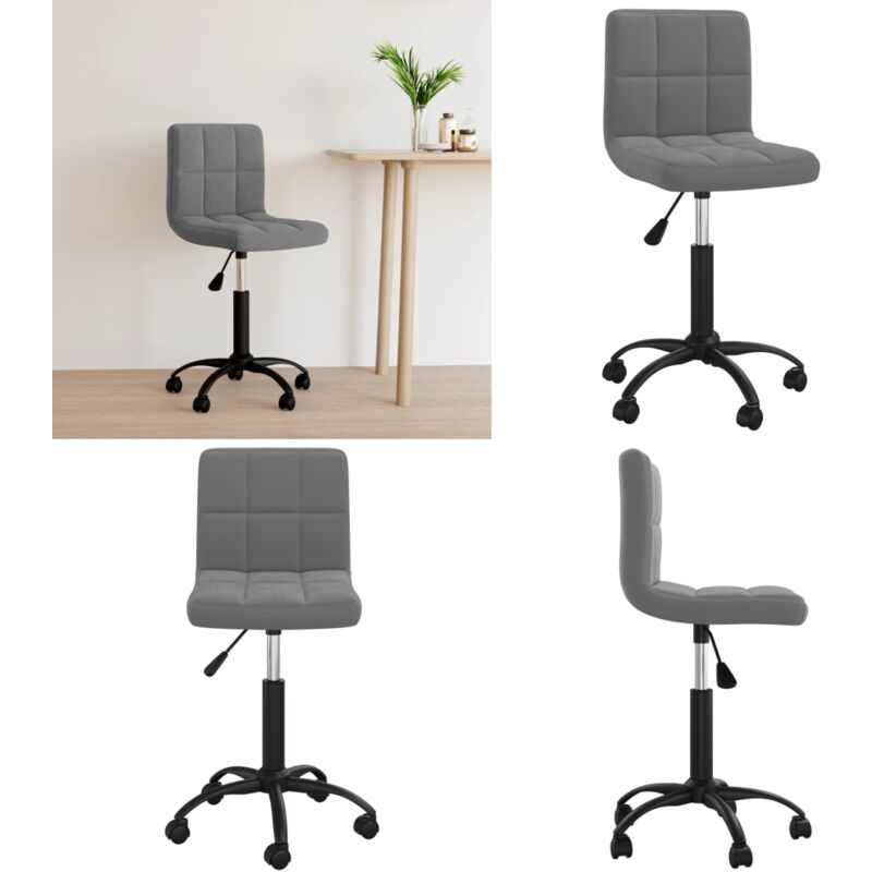 Vidaxl - Bürostuhl Drehbar Dunkelgrau Samt - Drehstuhl - Bürostuhl - Schreibtischstuhl - Samtsessel - Ergonomischer Stuhl - Home & Living