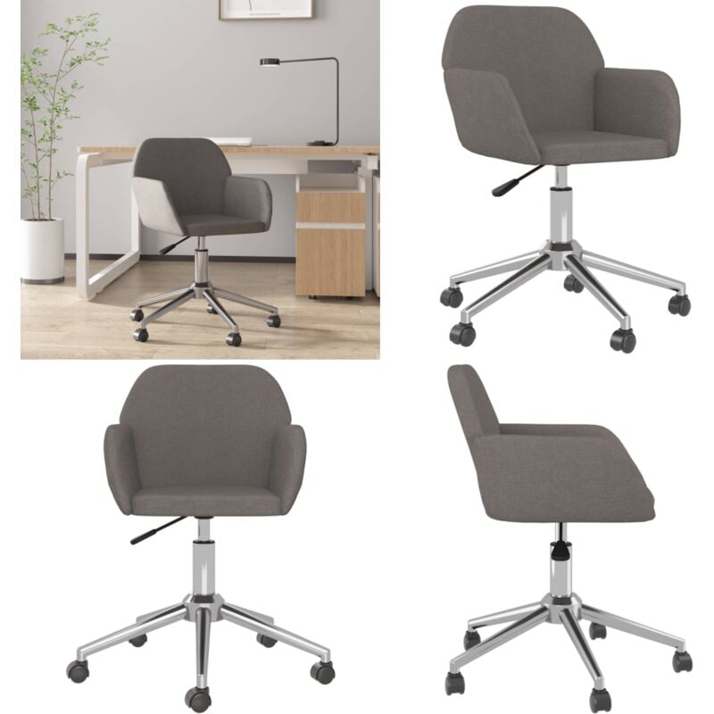 Bürostuhl Drehbar Dunkelgrau Stoff - Bürostuhl - Schreibtischstuhl - Ergonomischer Stuhl - Höhenverstellbar - Drehstuhl - Home & Living