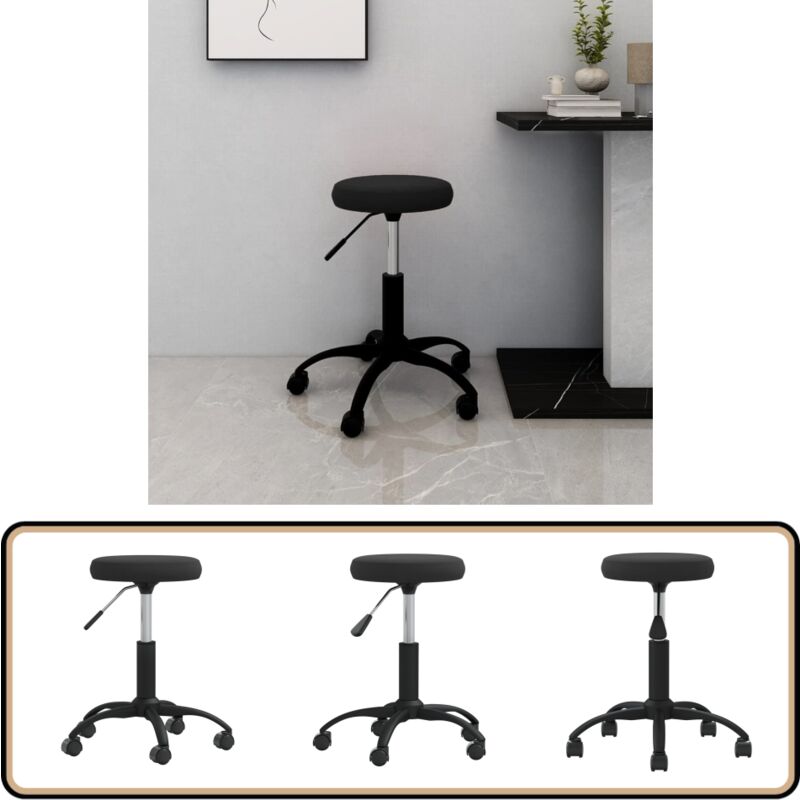 Bürostuhl Drehbar Schwarz Samt - Bürostuhl - Drehstuhl - Samtsessel - Schreibtischstuhl - Home Office Stuhl