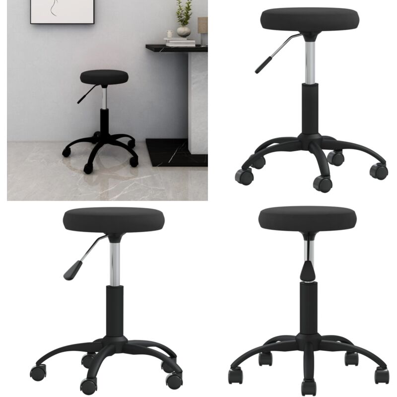 Vidaxl - Bürostuhl Drehbar Schwarz Samt - Bürostuhl - Drehstuhl - Samtsessel - Schreibtischstuhl - Home Office Stuhl - Home & Living