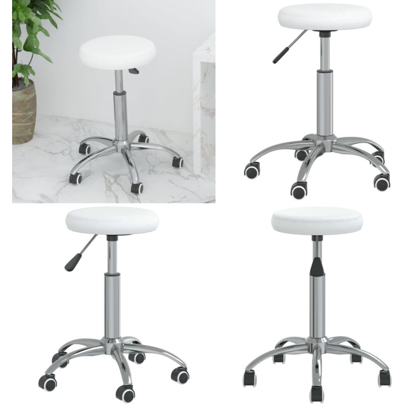Vidaxl - Bürostuhl Drehbar Weiß Kunstleder - Bürostuhl - Drehstuhl - Schreibtischstuhl - Sitzkomfort - Ergonomisch - Home & Living