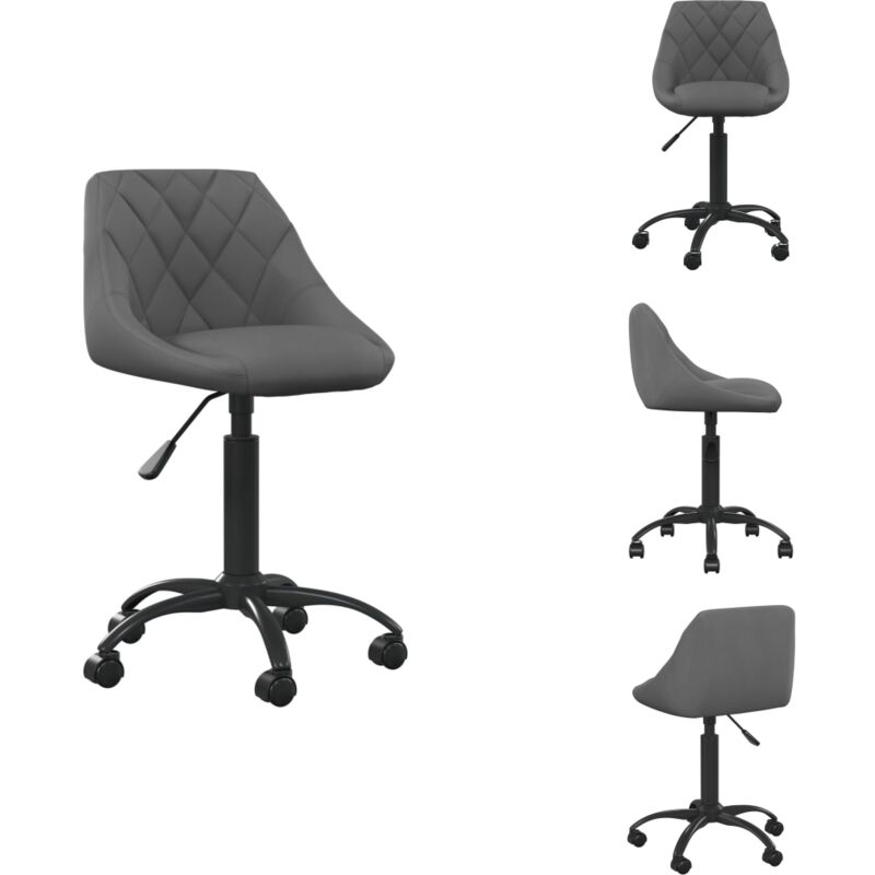 Vidaxl - Bürostuhl Dunkelgrau Samt - Bürostuhl - Bürostühle - Chefsessel - Sessel