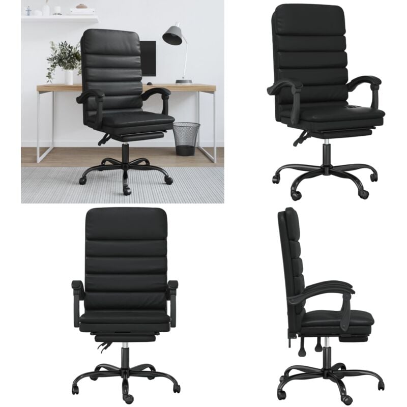 Bürostuhl mit Massagefunktion Schwarz Kunstleder - Massierender Bürostuhl - Ergonomischer Bürostuhl - Schreibtischstuhl - Gaming-Stuhl