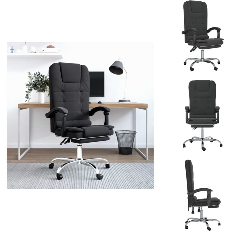 Bürostuhl mit Massagefunktion Schwarz Samt - Massage-Bürostuhl - Massage-Bürostühle - Bürostuhl Mit Massagefunktion - Bürostuhl Mit Liegefunktion