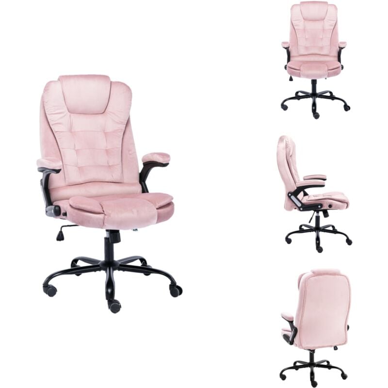 Vidaxl - Bürostuhl Rosa Samt - Bürostuhl - Rosa - Samtstuhl - Ergonomischer Stuhl - Drehstuhl