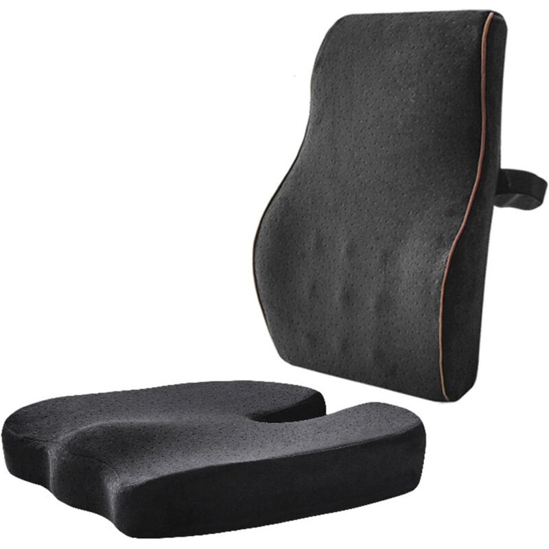 Bürostuhl-Sitzkissen und Rückenpolster, Lendenstützkissen für Stühle, geeignet für Bürostühle, Autositze, Gaming-Stühle, Schreibtischstühle usw.,