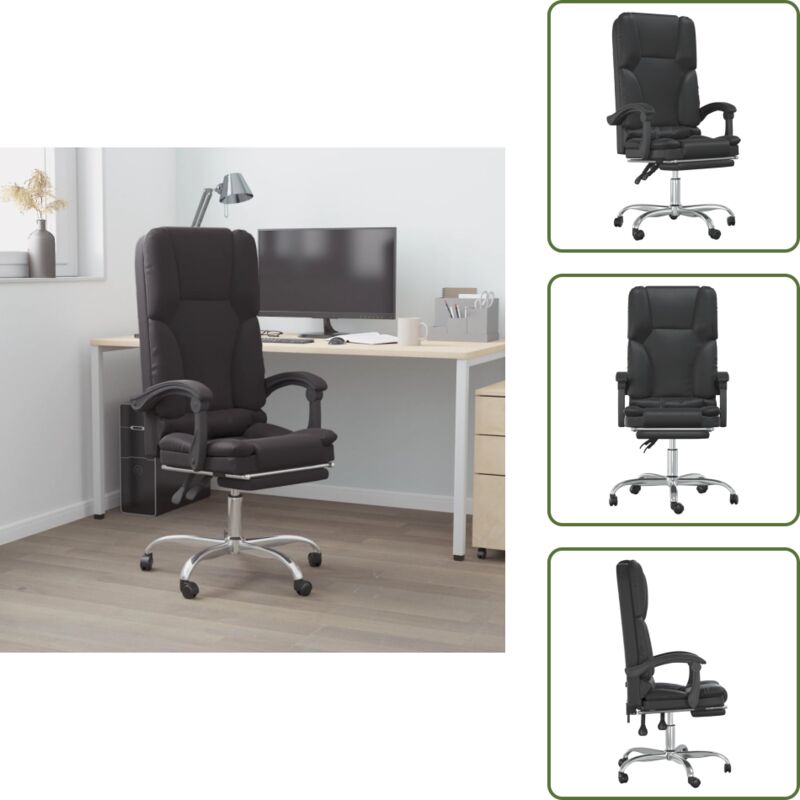 Bürostuhl mit Massagefunktion Schwarz Kunstleder - Massierender Bürostuhl - Ergonomischer Bürostuhl - Schreibtischstuhl - Gamingstuhl