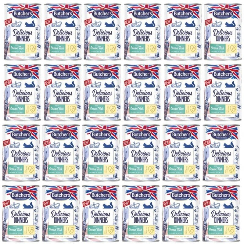 BUTCHER'S Delicious dinners Chunks mit Seefisch in Gelee - Katzenfutter nass - 24x400g