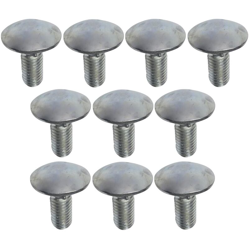 Ersandy - C49000 – Packung mit 10 Vierkant-Rundkopf-Schlitten-/Pflugschrauben – M8 x 20 mm – verzinkter Stahl – din 603