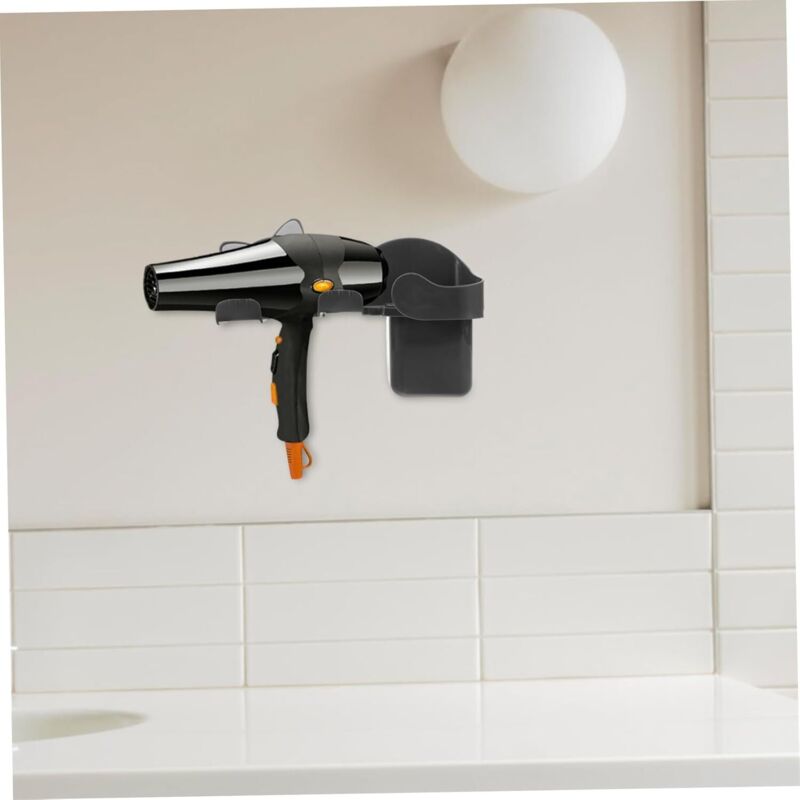 Cabilock Wandmontierter Haartrocknerhalter – bohrfreier, katzenförmiger Organizer für Badezimmer, multifunktionales Gestell für Föhn, Glätteisen und