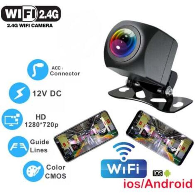 Kabellose Auto-Rückfahrkamera mit WLAN, 170 Grad, Dashcam, HD-Nachtsicht, für iPhone, Android, 12 V, INHHUB