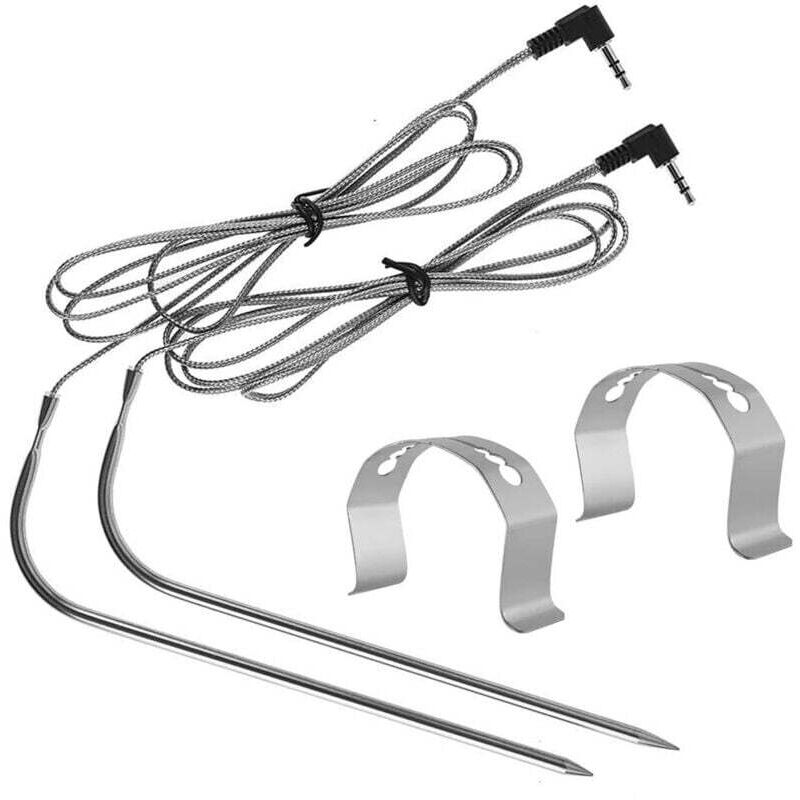 Camp Chef Pellet Grill Fleischtemperaturfühler, 2er-Pack, Temperatursensor, inkl. 2 Edelstahl-Fühlerclips, Camp Chef Grillzubehör