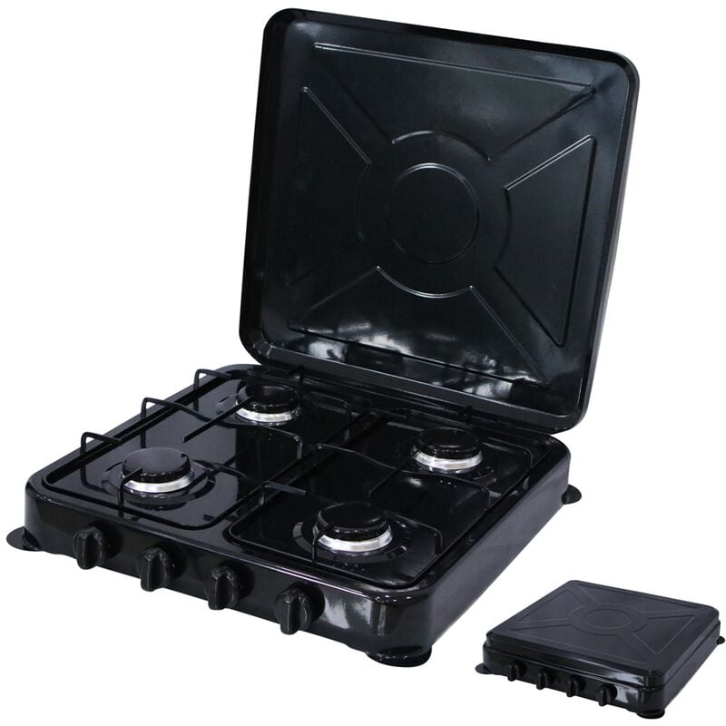 Campingkocher / Gaskocher - 4-flammig - Schwarz