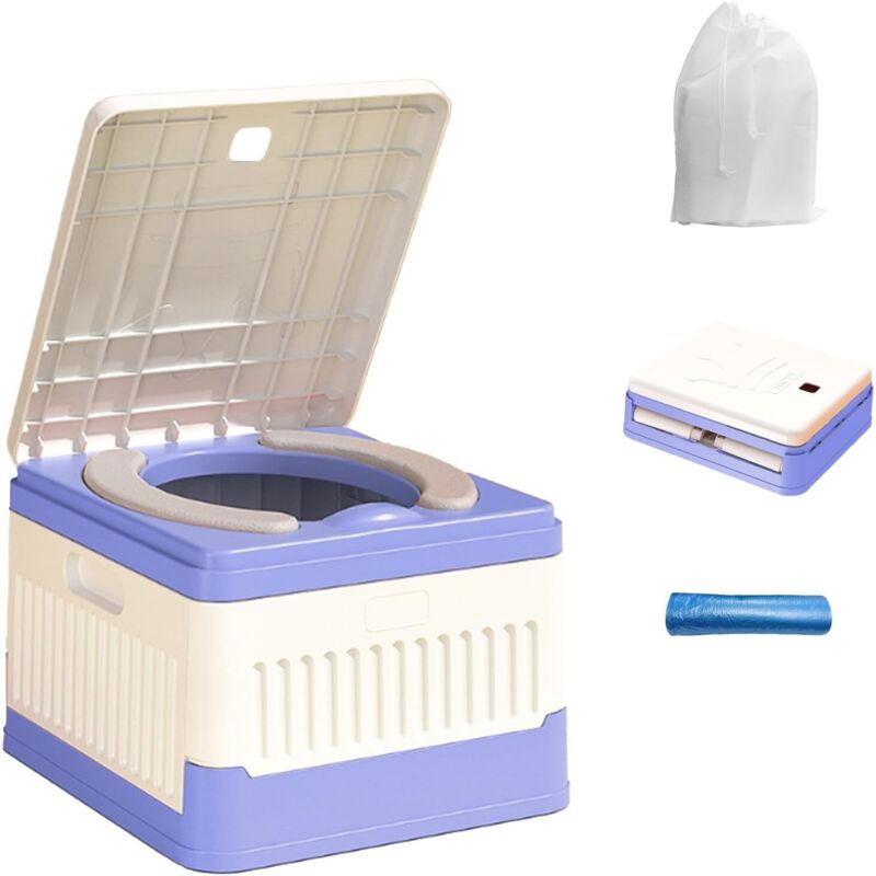 Campingtoilette, tragbare Campingtoilette, mobile Toilette mit 20 einzelnen Toilettensets, mobile Toilette, faltbare Campingtoilette – ideal zum