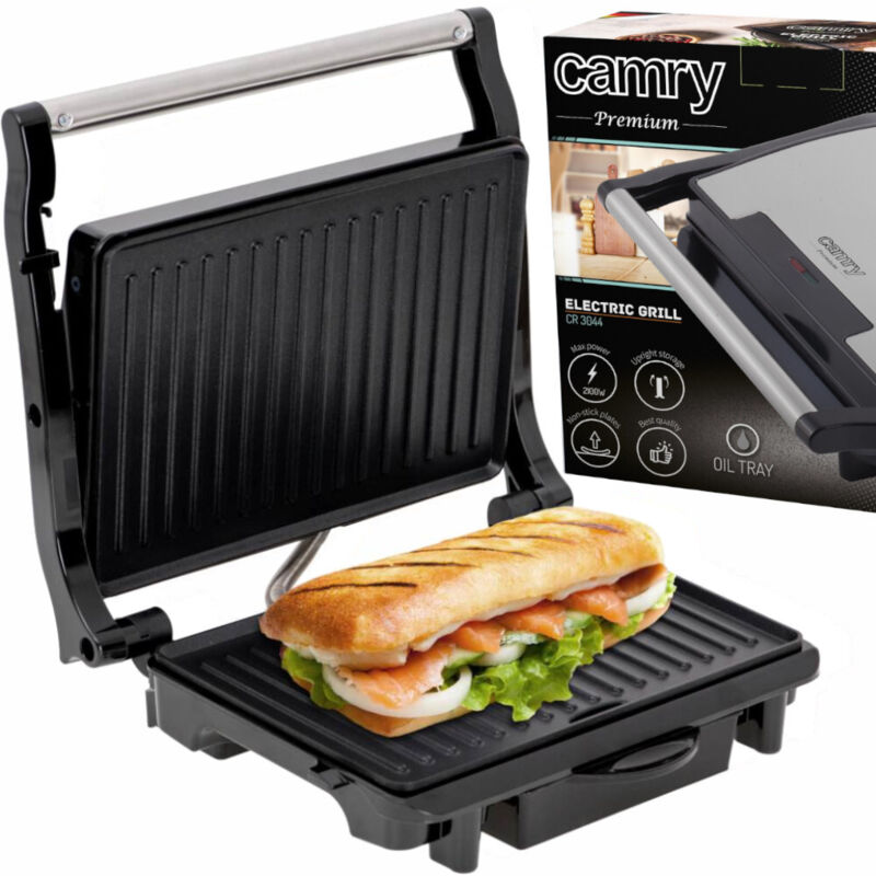 Fabrilamp - Camry cr 3044 Elektrogrill für Burger, Hähnchen, Steak, Gemüse, Käse, etc.