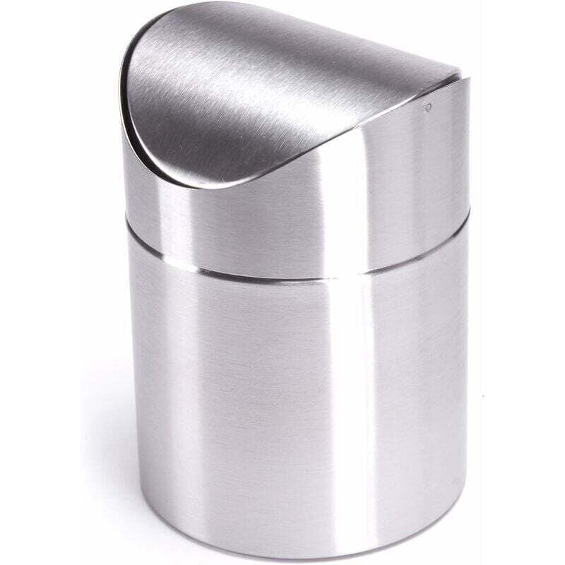 XVX - Candyse Tisch-Mülleimer, Tisch-Mülleimer, Mülleimer, Küchen-Mülleimer, Kosmetik-Mülleimer, Edelstahl-Schwingdeckel
