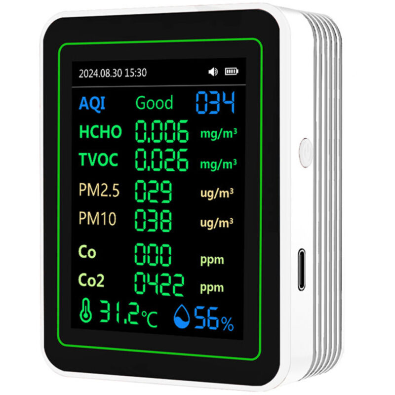 Sensore di CO2 12 in 1, misuratore di HCHO, monitor di CO2, rilevamento di PM2.5, curva di rilevamento AQI di CO2, riferimento ZN-MT14