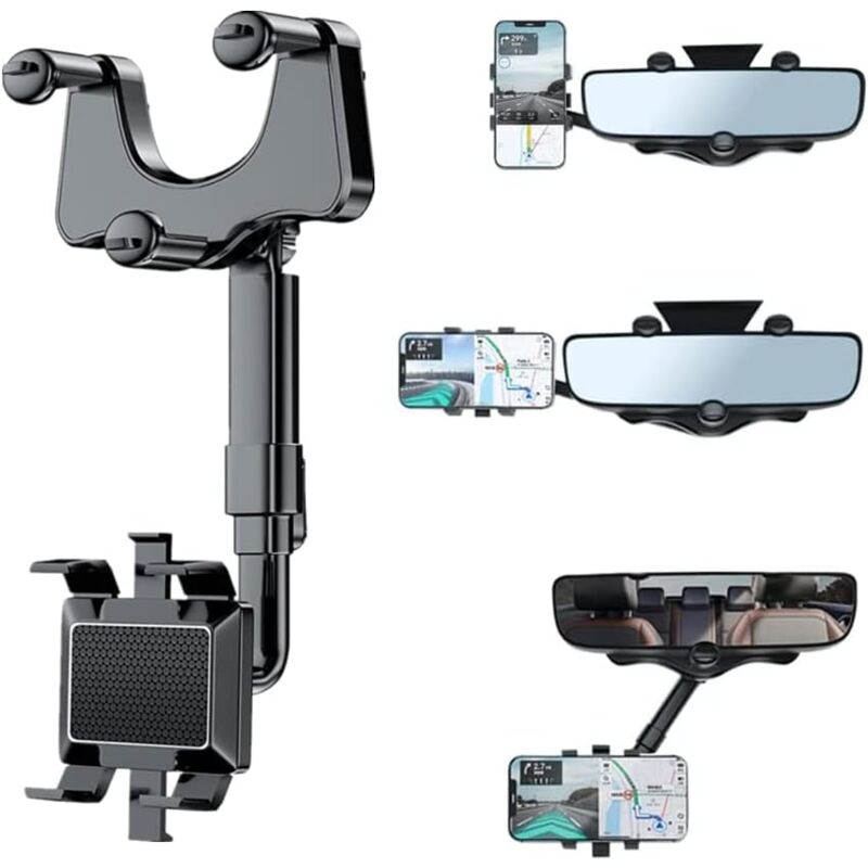 Car Phone Holder, Car Phone Holder Stand Holders Car Rearview Mirror Holders for Mobile Phone Smartphone, Suitable for 3-7 Inch Smartphone