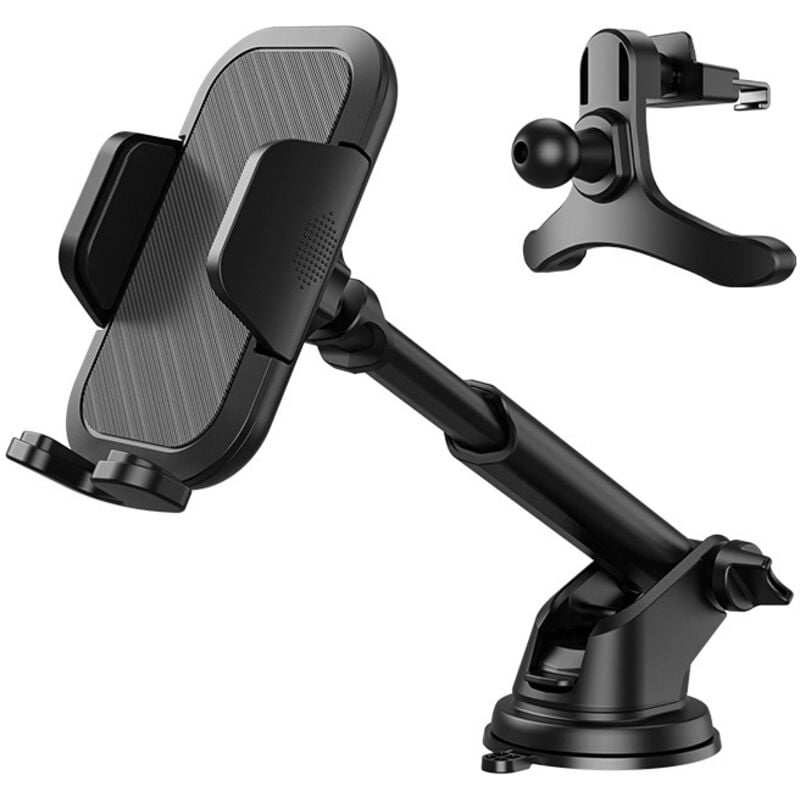 ZVD - Car phone holder, universal car phone holder with clip and suction cup 360° rotation One-handed operation.