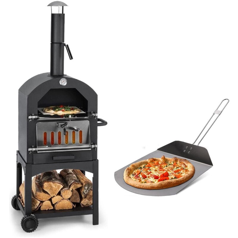 BBQ - Holzkohlegrill mit Steinofen 44,5x65x158cm