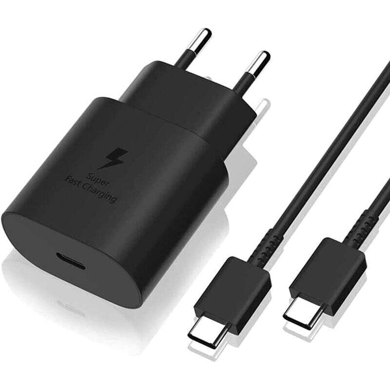 Caricabatterie rapido 25W + cavo USB-C per Samsung S22 PLUS-S22 ULTRA-S21 FE 5G-S21 PLUS-S21 ULTRA-S20 FE-S20 PLUS-Note 20-A53 Xiaomi