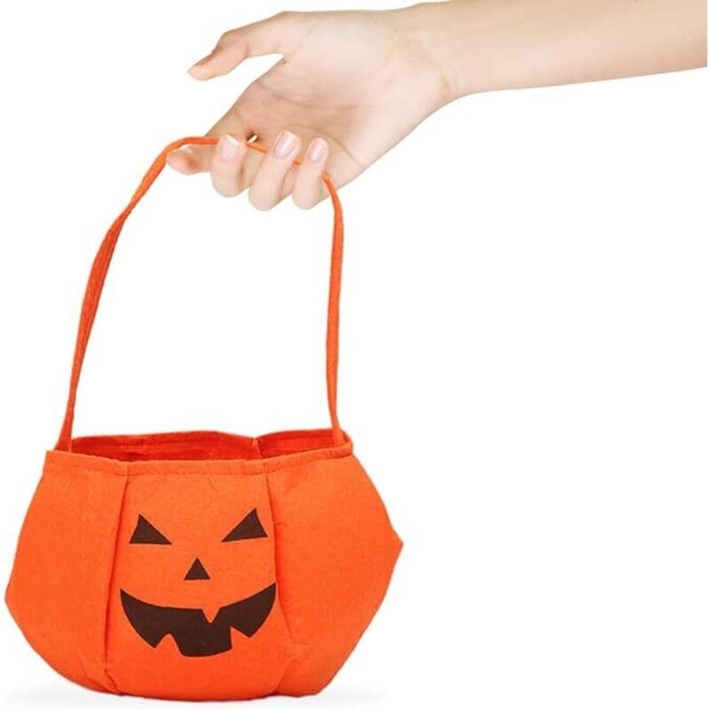 CCYKXA 1 Stück Halloween-Süßigkeitentüte, Kürbistüte, Süßes oder Saures-Tüte, Halloween-Süßigkeitenkorb, Halloween-Kindertasche für