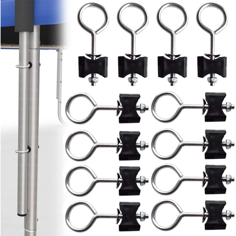 12 Stück Trampolin-Ersatzschrauben, Trampolin-Abstandshalter, Trampolin-Zubehör-Set, Befestigung für großes und kleines Trampolin - Ccykxa