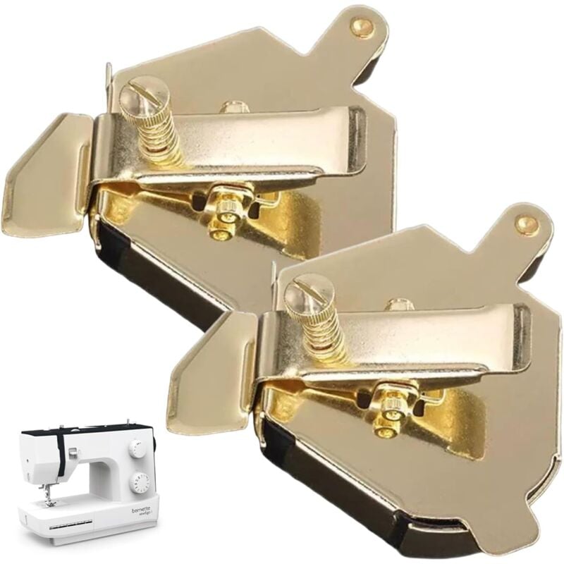 CCYKXA 2 Stück magnetische Nahtführung, magnetische Nahtführung für Nähmaschine, zum Anklipsen, multifunktionales Zubehör (Gold, 2,8 x 2,6)