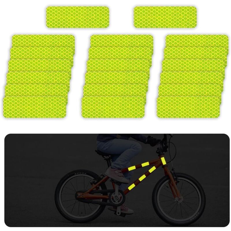 CCYKXA 20 Stück Kinderwagenreflektoren, universelle, selbstklebende Reflektorstreifen, geeignet für alle Kinderwagen, Rucksäcke, Fahrräder und