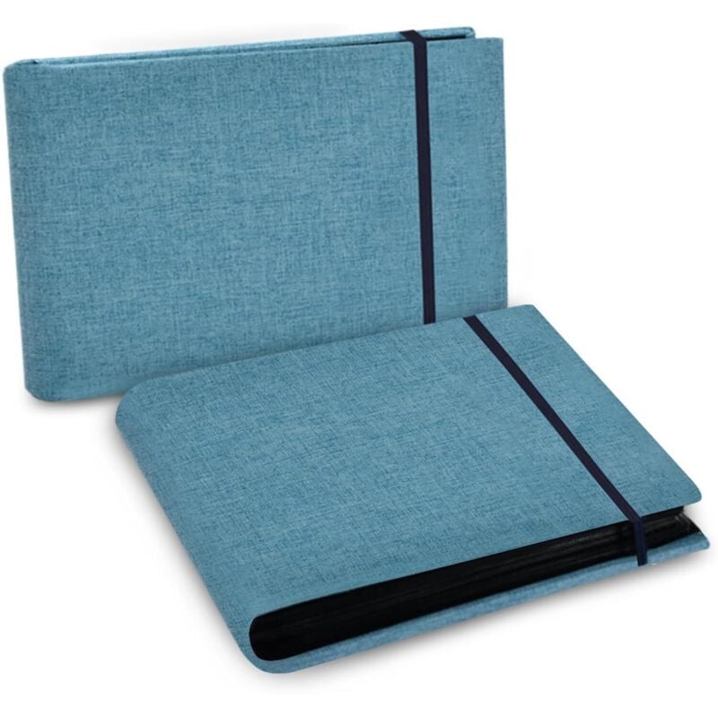 Ccykxa - 2er-Pack kleine Taschen-Fotoalben für 200 Fotos im Format 4x6, kleine Taschen, schwarze Seiten, Einsteck-Fotoalbum mit Leineneinband, für