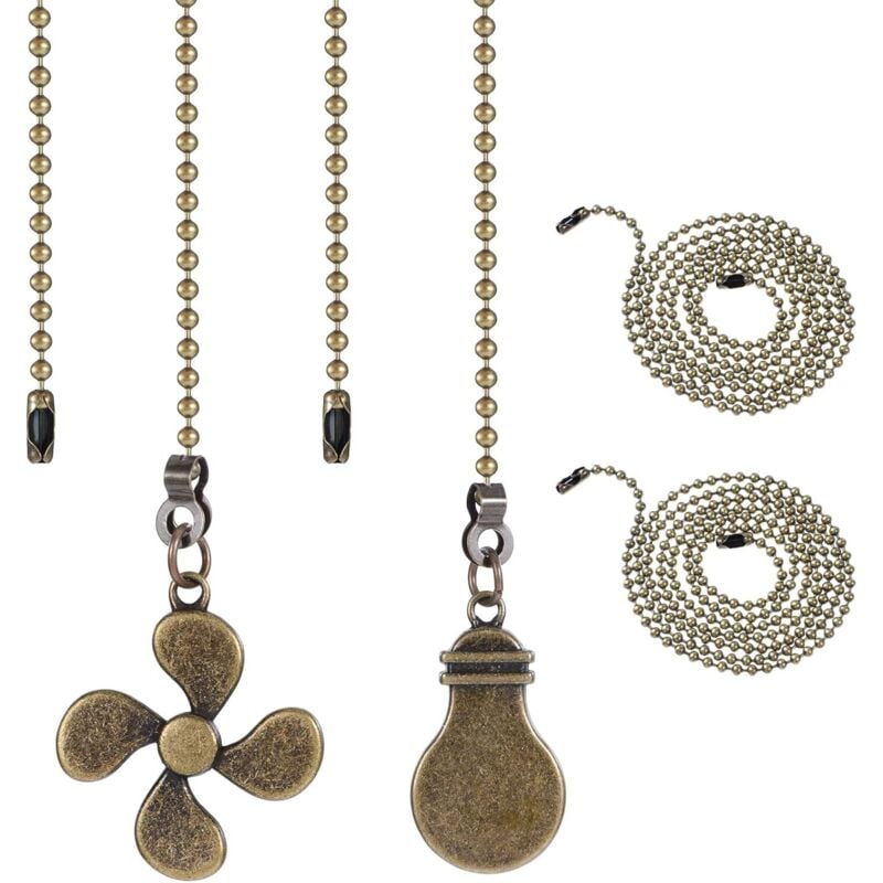 2er-Pack Ventilator-Zugketten aus Metall, 30 cm Ventilator-Zugketten, Deckenventilator-Zugketten, Ventilator-Kettenverlängerung (Bronze) - Ccykxa