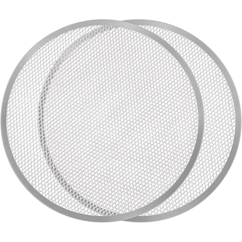 Ccykxa - 2er-Set) Großes perforiertes Pizza-Backblech 40 cm – Pizzaofen-Pro-Tablett, schnelles und gleichmäßiges Garen – Aluminiumlegierung, nahtlos