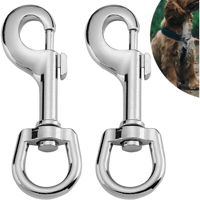 4 Stück Edelstahl Kugelkopf Karabinerhaken, Edelstahl Karabiner, Ideal als Schlüsselanhänger, Karabiner für Hundeleine, Taschen und mehr - Ccykxa